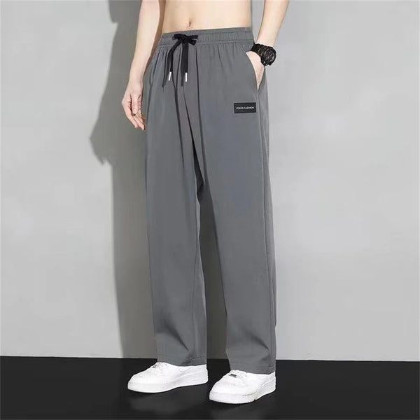 Korean Straight Wide Leg Pants Loose Ins New Versatile Trend Sports Men Pants Thin Solid Male Long Pants Casual Office Pants